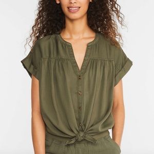 NWT LOFT Lou & Grey, Tie Front Shirt, Size XS